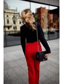 Elegant trousers with pleats, red 50270 - Online store - Boutique